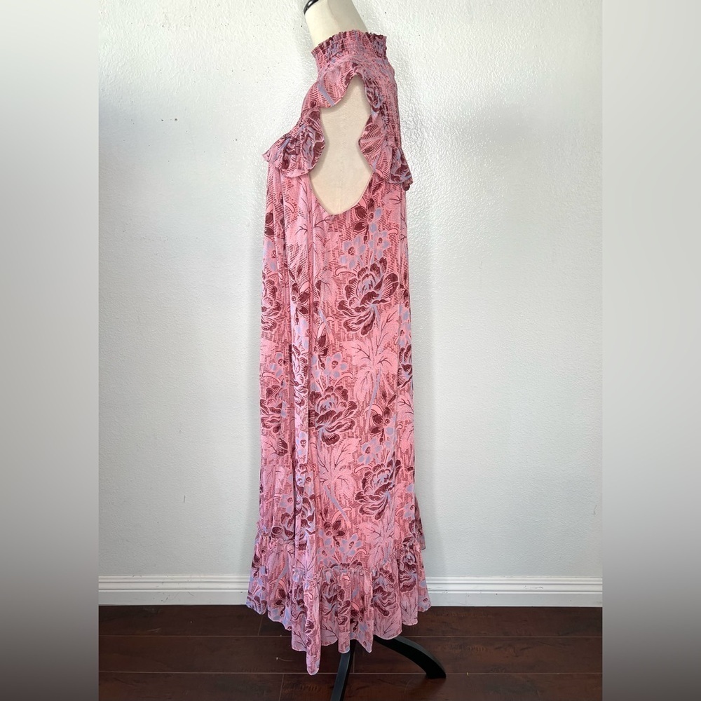 LIKELY Revolve Levine Day Dress Floral Maxi Pink Ruffle Calico Size 12 - Picture 6 of 14
